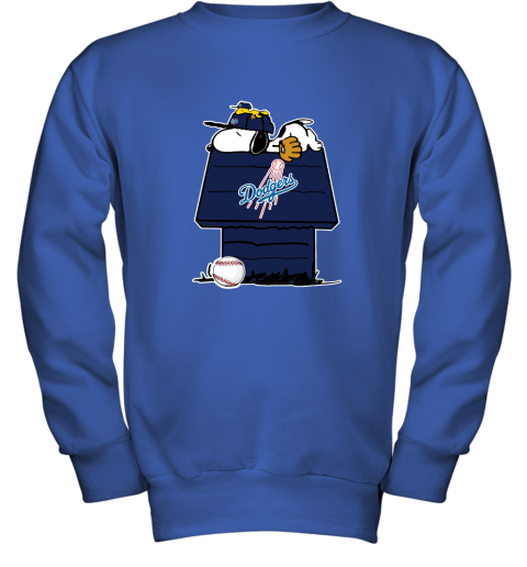 Los Angeles Dodgers Snoopy And Woodstock Resting Together MLB Youth  Sweatshirt 