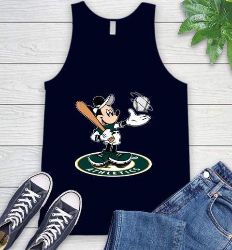 MLB Baseball Oakland Athletics Cheerful Mickey Disney Shirt Tank Top 3