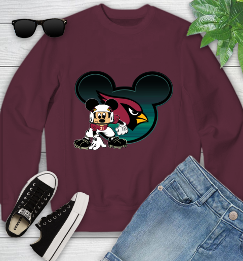 NFL Arizona Cardinals Mickey Mouse Disney Football T Shirt Youth Sweatshirt 5