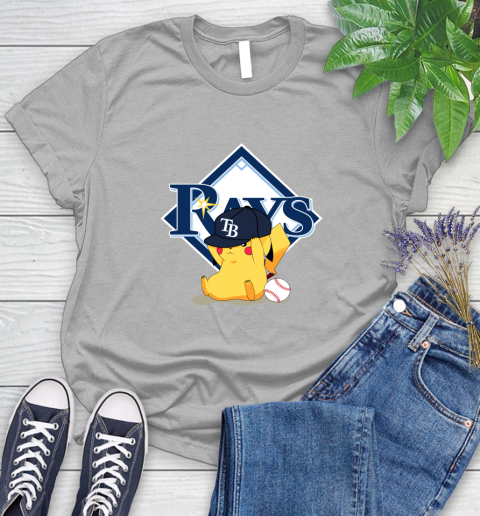 MLB Pikachu Baseball Sports Tampa Bay Rays Women's T-Shirt 5