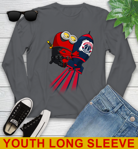 NBA Basketball Washington Wizards Deadpool Minion Marvel Shirt Youth Long Sleeve 9