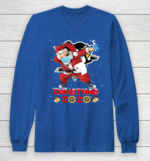 Pittsburgh Penguins Funny Santa Claus Dabbing Christmas 2020 NHL Long Sleeve T-Shirt 6