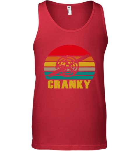 Bicycle Cranky Cycling Lovers Sunset Vintage Tank Top