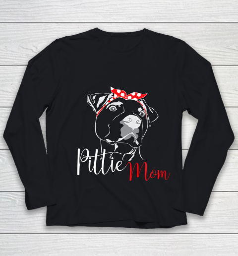 Dog Mom Shirt Pittie Mom T Shirt American Pitbull Shirt Dog Lover Youth Long Sleeve