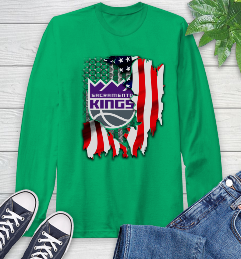 Sacramento Kings NBA Basketball American Flag Long Sleeve T-Shirt 8