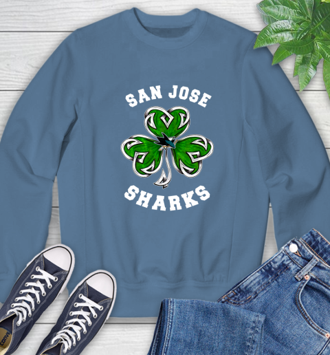 NHL San Jose Sharks Three Leaf Clover St Patrick's Day Hockey Sports Sweatshirt 8