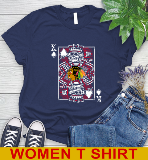 Chicago Blackhawks NHL Hockey The King Of Spades Death Cards Shirt Women's T-Shirt 12