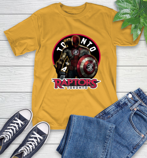 Toronto Raptors NBA Basketball Captain America Thor Spider Man Hawkeye Avengers T-Shirt 3
