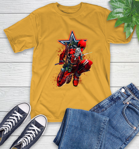 NFL Deadpool Marvel Comics Sports Football Dallas Cowboys T-Shirt 3