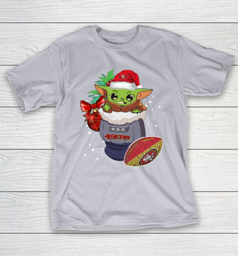 San Francisco 49ers Christmas Baby Yoda Star Wars Funny Happy NFL T-Shirt 7