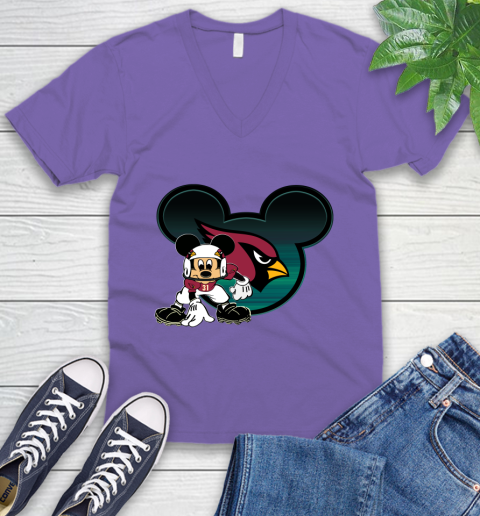 NFL Arizona Cardinals Mickey Mouse Disney Football T Shirt V-Neck T-Shirt 10