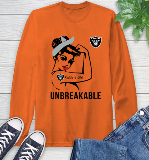 NFL Oakland Raiders Girl Unbreakable Football Sports Long Sleeve T-Shirt 3