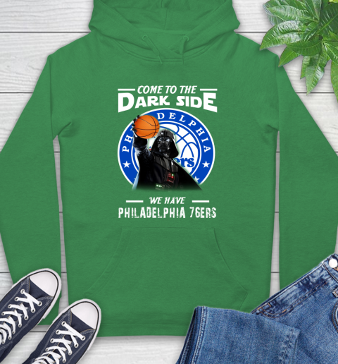 NBA Come To The Dark Side We Have Philadelphia 76ers Star Wars Darth Vader Basketball Hoodie 8
