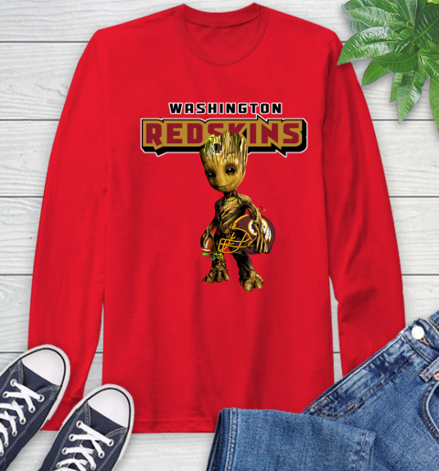 Washington Redskins NFL Football Groot Marvel Guardians Of The Galaxy Long Sleeve T-Shirt 10