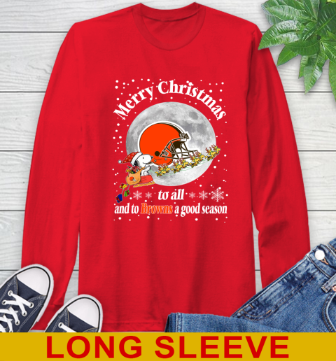 Cleveland Browns Merry Christmas To All And To Browns A Good Season NFL Football Sports Long Sleeve T-Shirt 12