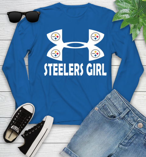 NFL Pittsburgh Steelers Girl Under Armour Football Sports Youth Long Sleeve 10