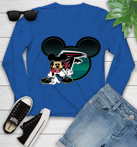 NFL Atlanta Falcons Mickey Mouse Disney Football T Shirt Youth Long Sleeve 9