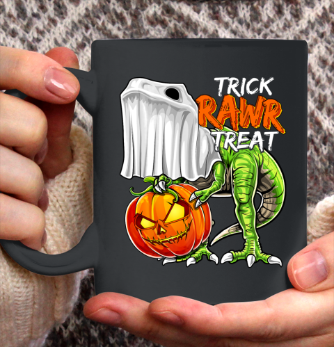 Halloween Dinosaur Ghost Pumpkin Jack O Lantern Gift Boys Ceramic Mug 11oz