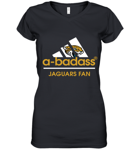 A Badass Jacksonville Jaguars Mashup Adidas NFL Women's V-Neck T-Shirt