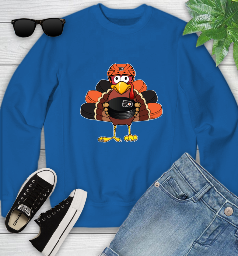 Philadelphia Flyers Turkey Thanksgiving Day Youth Sweatshirt 8