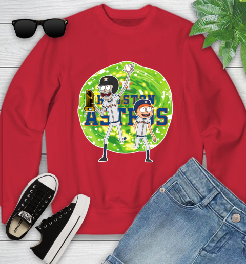 MLB Houston Astros Rick And Morty Commissioner's Trophy Baseball Sports Youth Sweatshirt 9