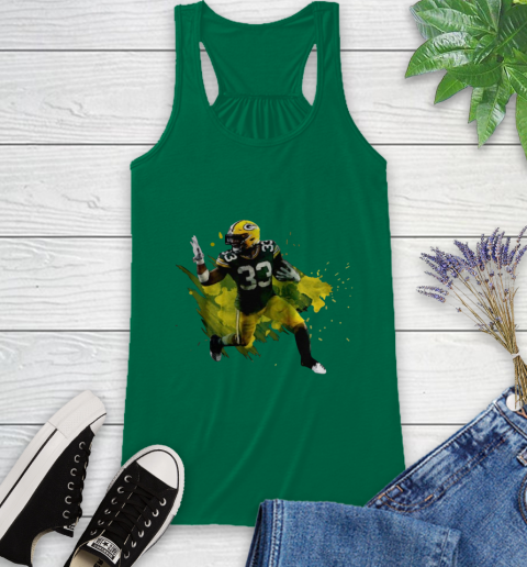 Aaron Jones Running Green Bay Packers Racerback Tank 6