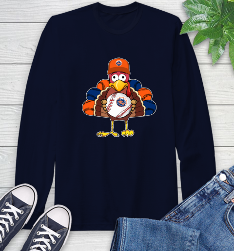 New York Mets Turkey thanksgiving Long Sleeve T-Shirt 4