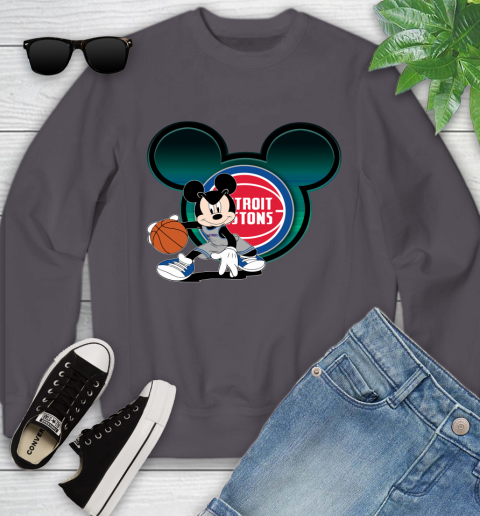 NBA Detroit Pistons Mickey Mouse Disney Basketball Youth Sweatshirt 6