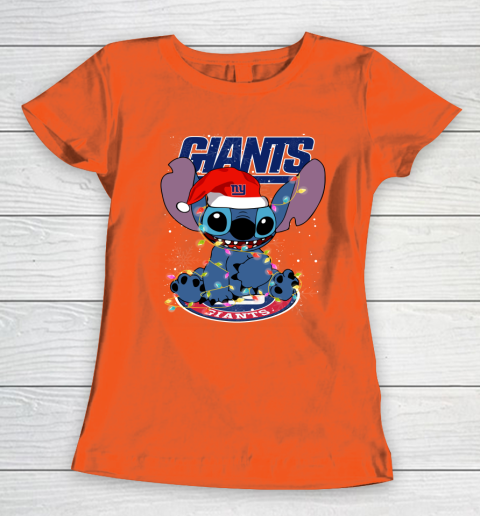 New York Giants NFL Football noel stitch Christmas Women's T-Shirt 2