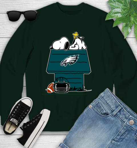 Philadelphia Eagles NFL Football Snoopy Woodstock The Peanuts Movie Youth Sweatshirt
