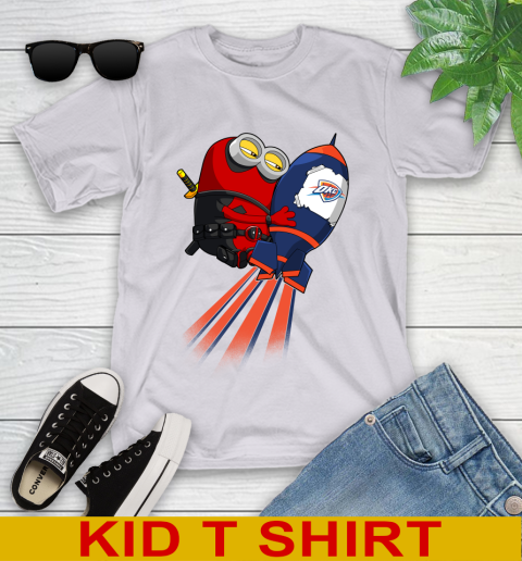NBA Basketball Oklahoma City Thunder Deadpool Minion Marvel Shirt Youth T-Shirt 4