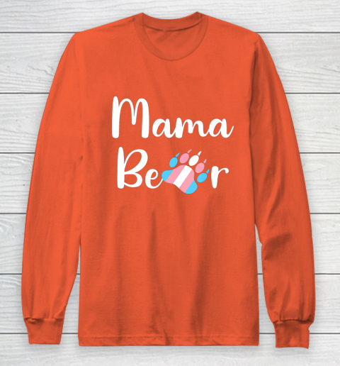 Mama Bear Transgender Mom T Shirt Trans Pride Gift Long Sleeve T-Shirt 3