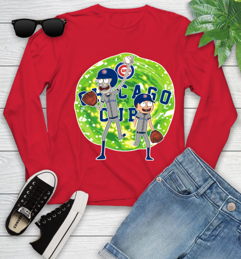 MLB Chicago Cubs Rick And Morty Baseball Sports Youth Long Sleeve 11