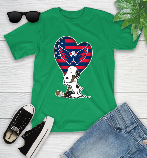 Washington Capitals NHL Hockey The Peanuts Movie Adorable Snoopy Youth T-Shirt 6