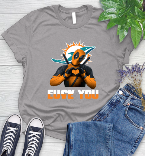 NHL Miami Dolphins Deadpool Love You Fuck You Football Sports Women's T-Shirt 5