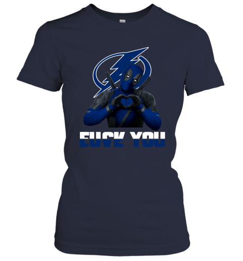 NHL Tampa Bay Lightning Deadpool Love You Fuck You Hockey Sports 63pYOoWPZF6 ladies t shirt 20 95 151514 front navy