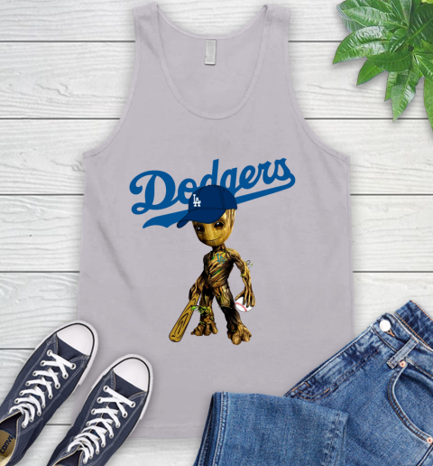 MLB Los Angeles Dodgers Groot Guardians Of The Galaxy Baseball Tank Top 4