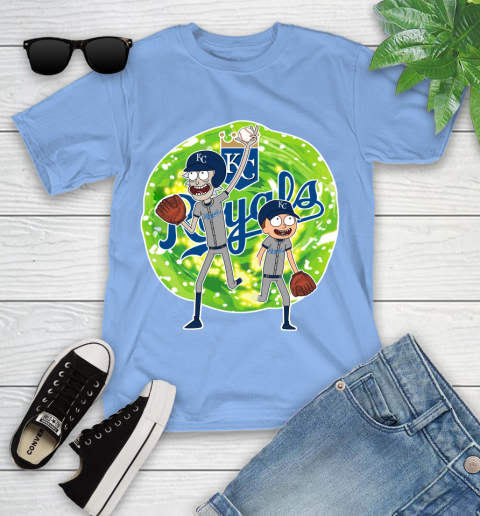 MLB Kansas City Royals Rick And Morty Baseball Sports Youth T-Shirt 11