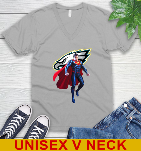 NFL Superman DC Sports Football Philadelphia Eagles V-Neck T-Shirt 4