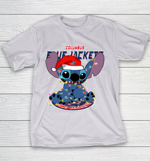 Columbus Blue Jackets NHL Hockey noel stitch Christmas Youth T-Shirt 2