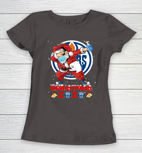 Edmonton Oilers Funny Santa Claus Dabbing Christmas 2020 NHL Women's T-Shirt 7