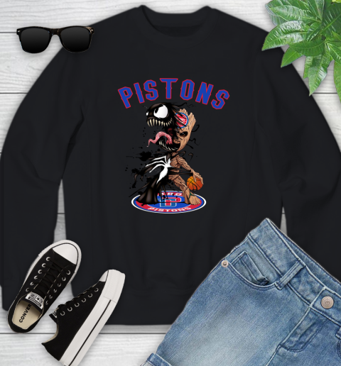 NBA Detroit Pistons Basketball Venom Groot Guardians Of The Galaxy Youth Sweatshirt 2