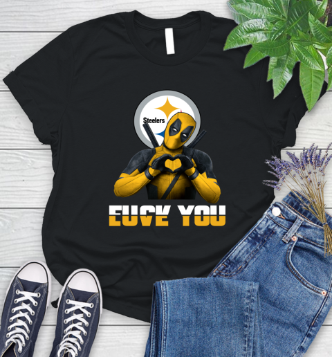 NHL Pittsburgh Steelers Deadpool Love You Fuck You Football Sports Women's T-Shirt