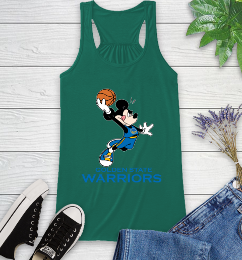 NBA Basketball Golden State Warriors Cheerful Mickey Mouse Shirt Racerback Tank 8 NBA Basketball Golden State Warriors Cheerful Mickey Mouse Shirt Racerback Tank - Image 8