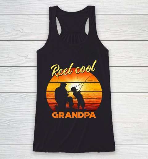 GrandFather gift shirt Vintage Fishing Reel Cool Grandpa Gift Fathers Mothers T Shirt Racerback Tank