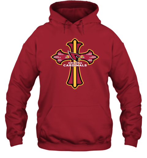 NFL Yellow Crusader Cross Arizona Cardinals Hoodie 8orf nfl yellow crusader cross arizona cardinals hoodie 23 front red