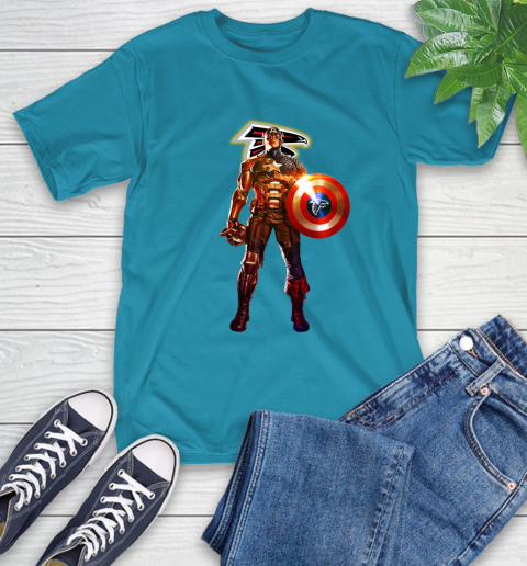 NFL Captain America Marvel Avengers Endgame Football Sports Atlanta Falcons T-Shirt 8
