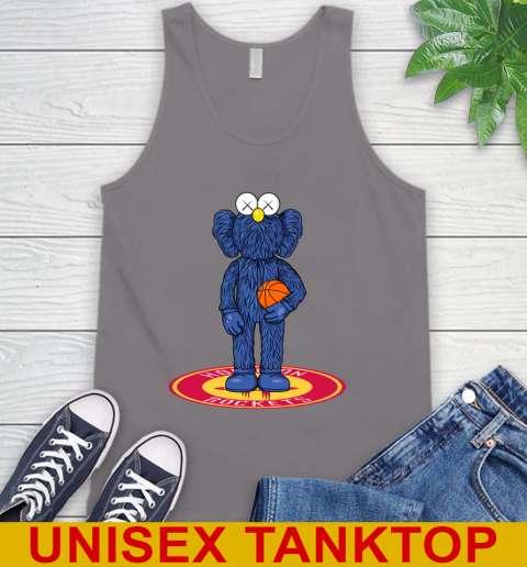 NBA Basketball Houston Rockets Kaws Bff Blue Figure Shirt Tank Top 7