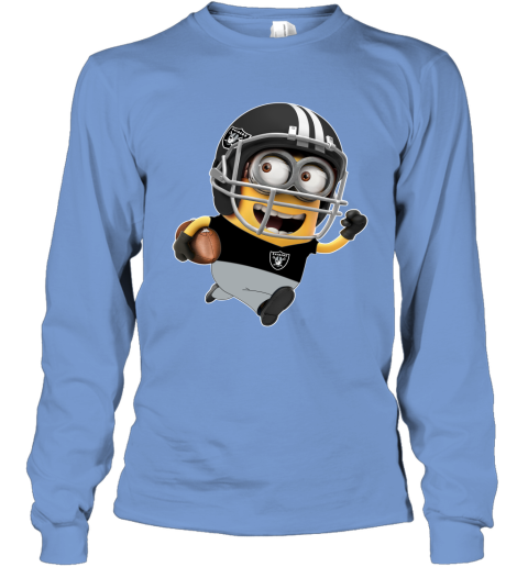 NFL Oakland Raiders Minions Disney Football Sports TXtPOXlAC3y long sleeve tee 14 95 151514 front carolina blue