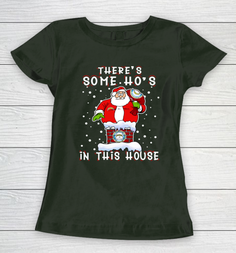 Los Angeles Chargers Christmas There Is Some Hos In This House Santa Stuck In The Chimney NFL Women's T-Shirt 4
